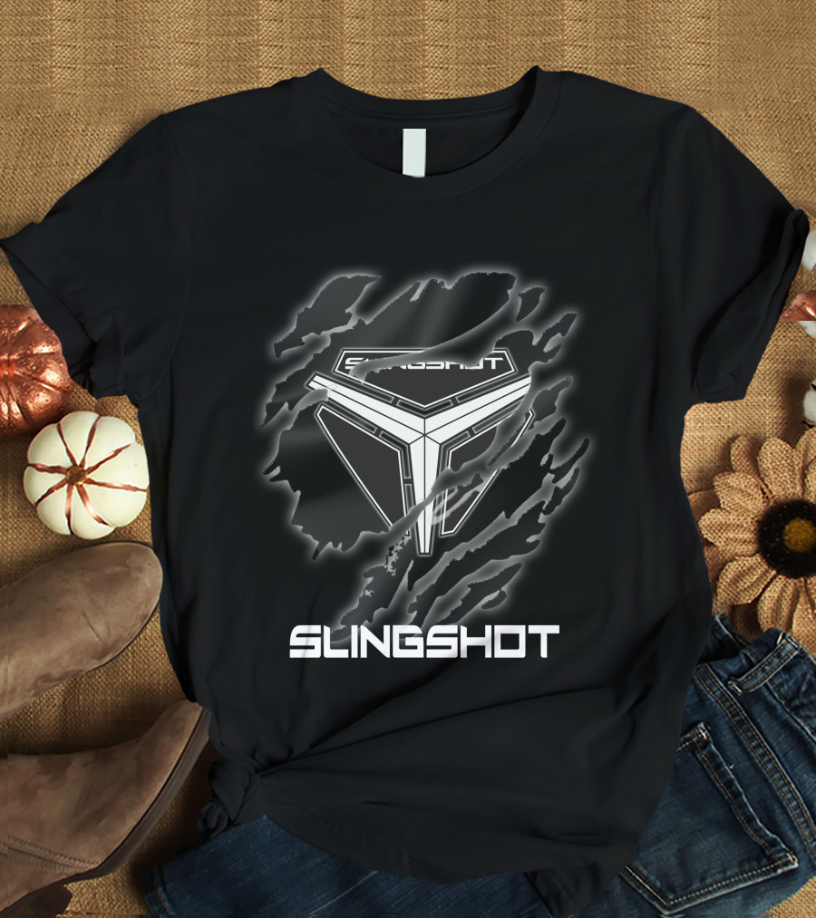 Slingshot Logo With Graphic Tear T-Shirt