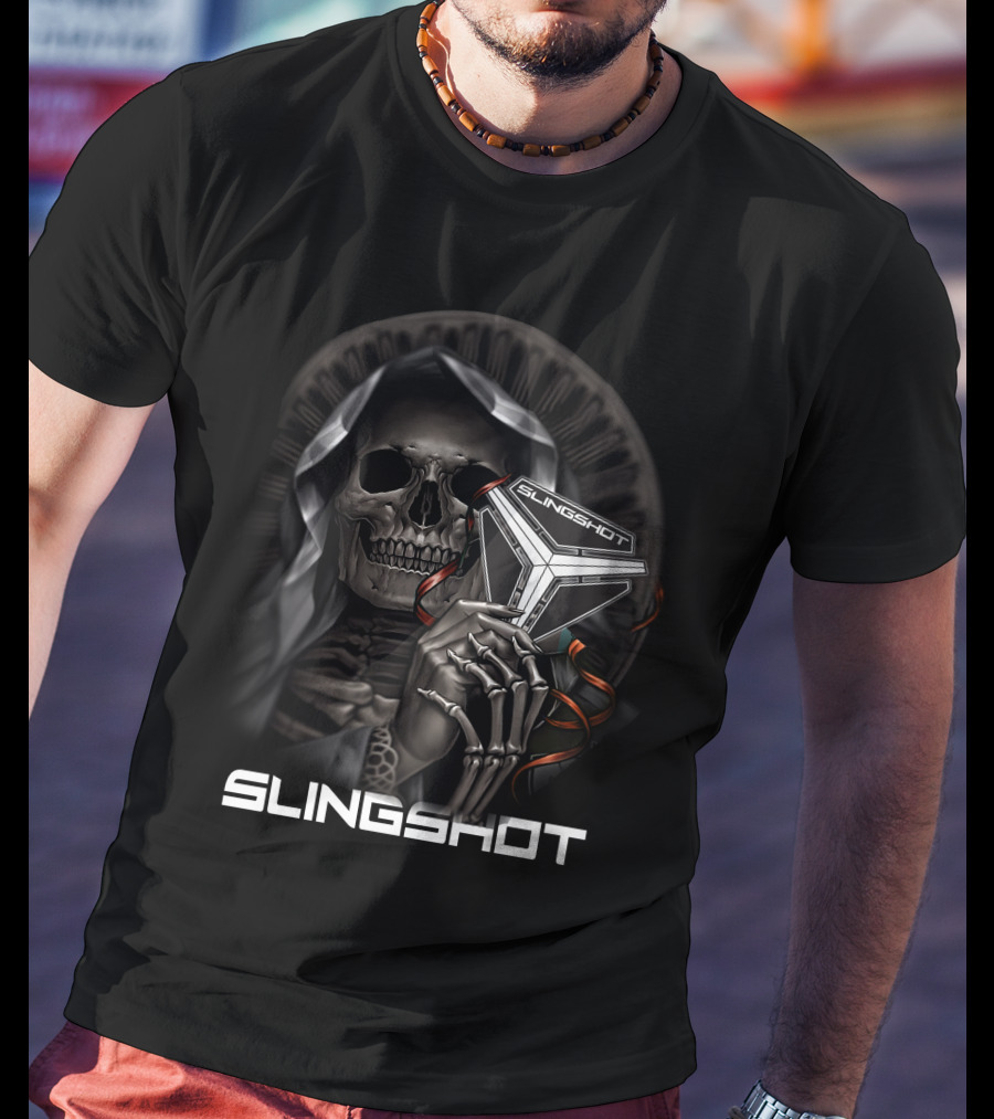 Slingshot Grim Reaper Holding Cube T-Shirt