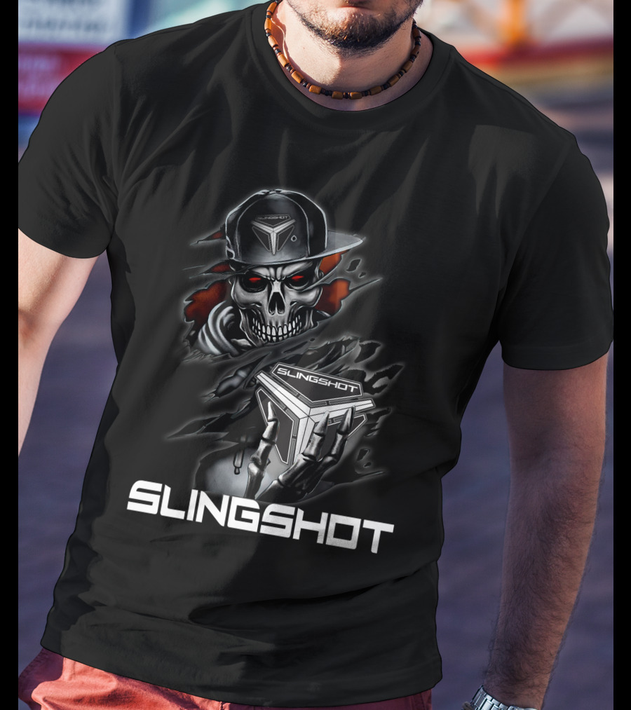 Slingshot 03 Skull With Snapback And Red Highlights T-Shirt
