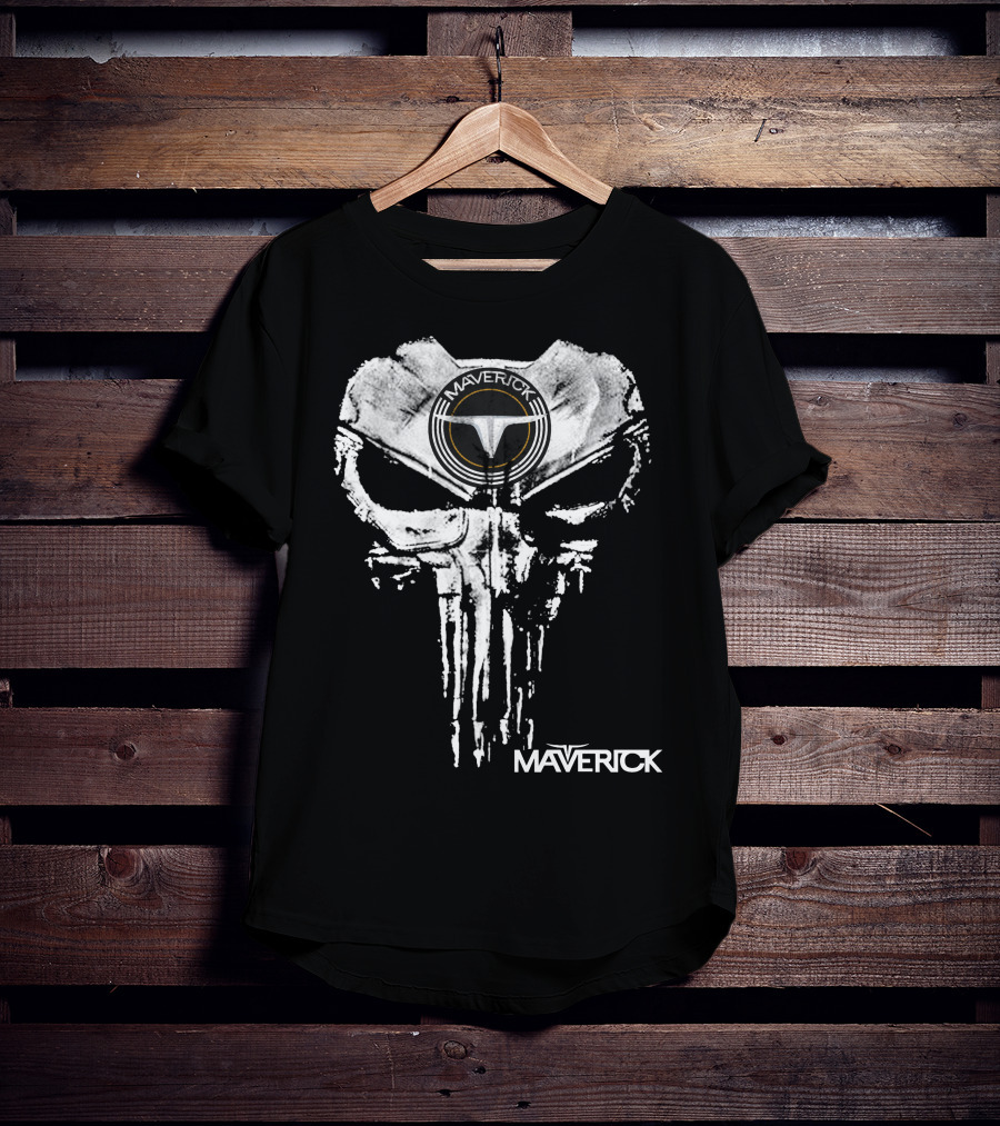 Maverick Styled Punisher Skull With Maverick T-Shirt