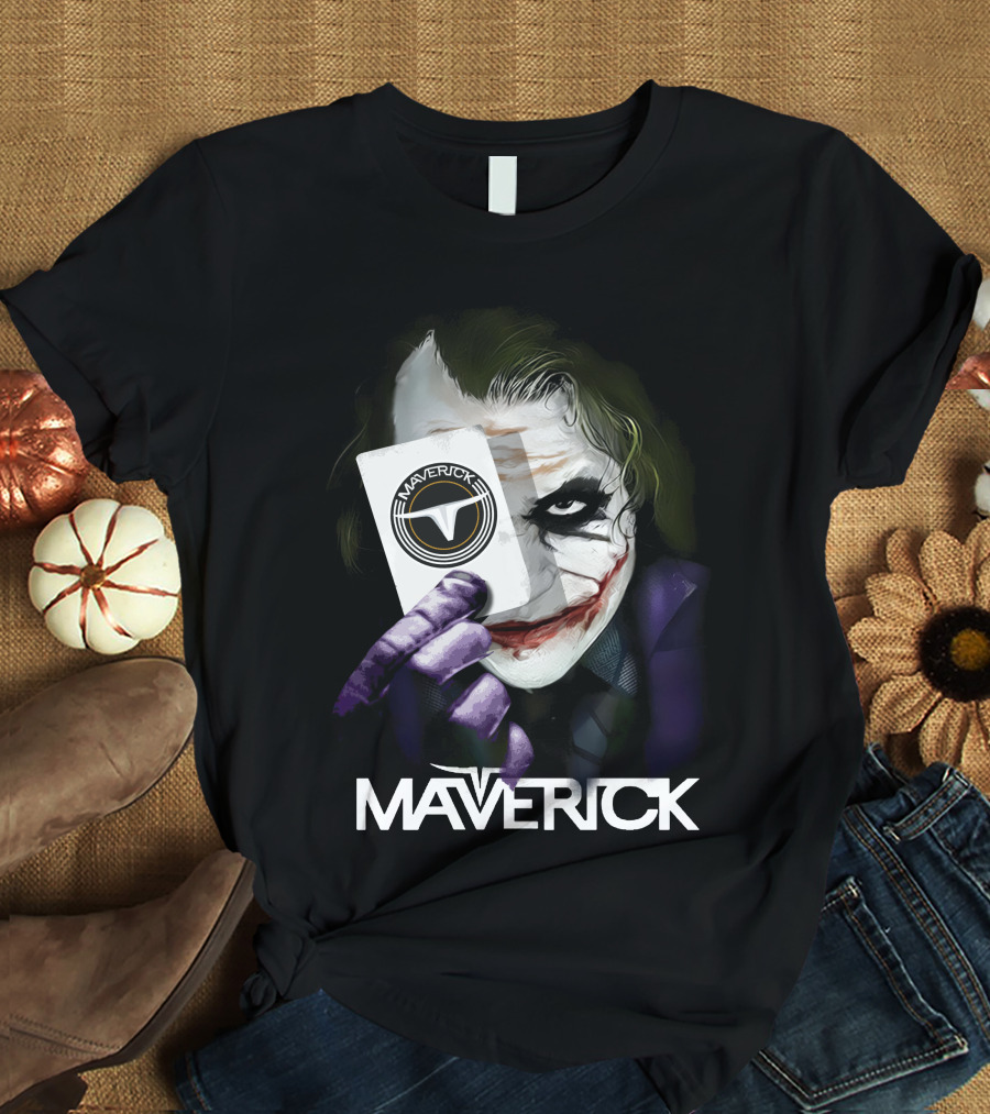 Maverick Joker Playing Card Face With Maverick T-Shirt