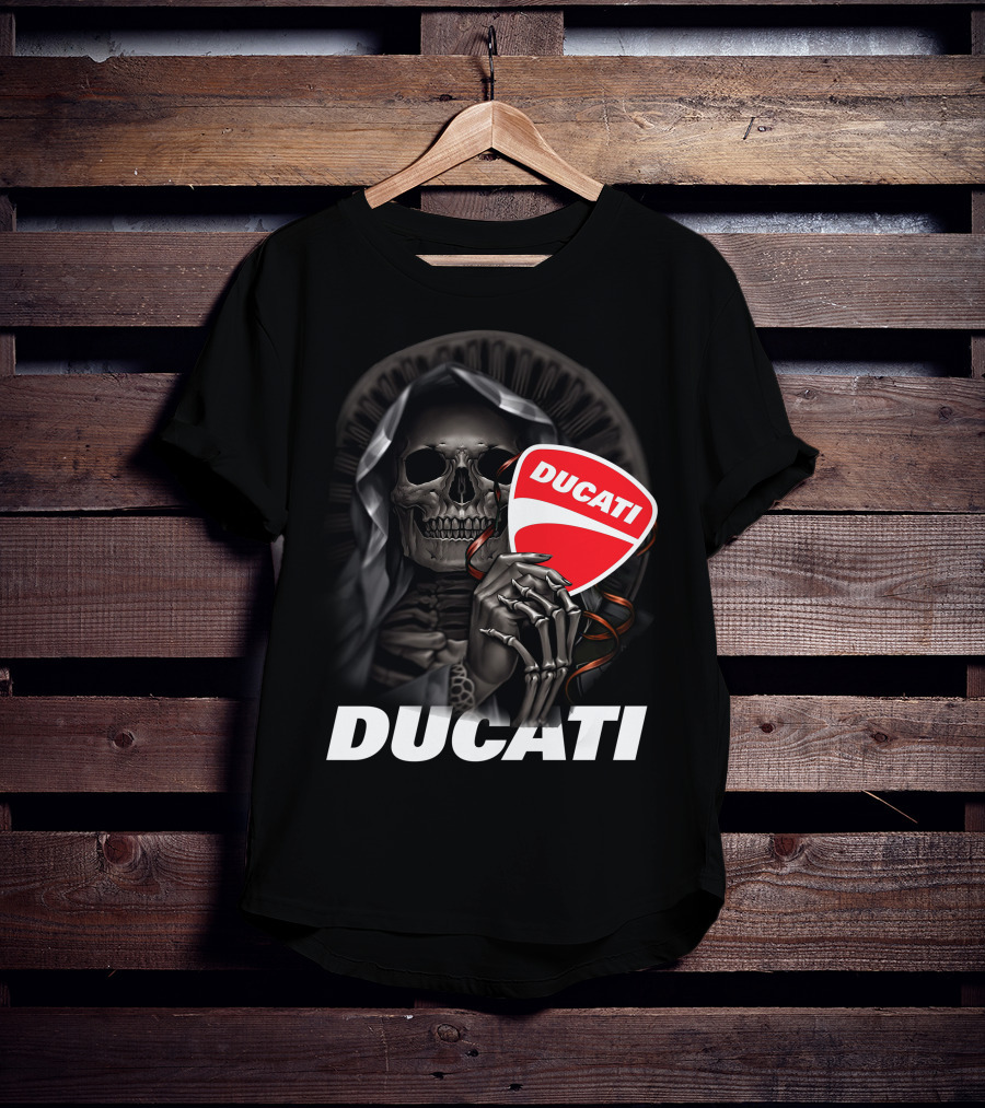 Ducati Skeleton Holding Logo T-Shirt