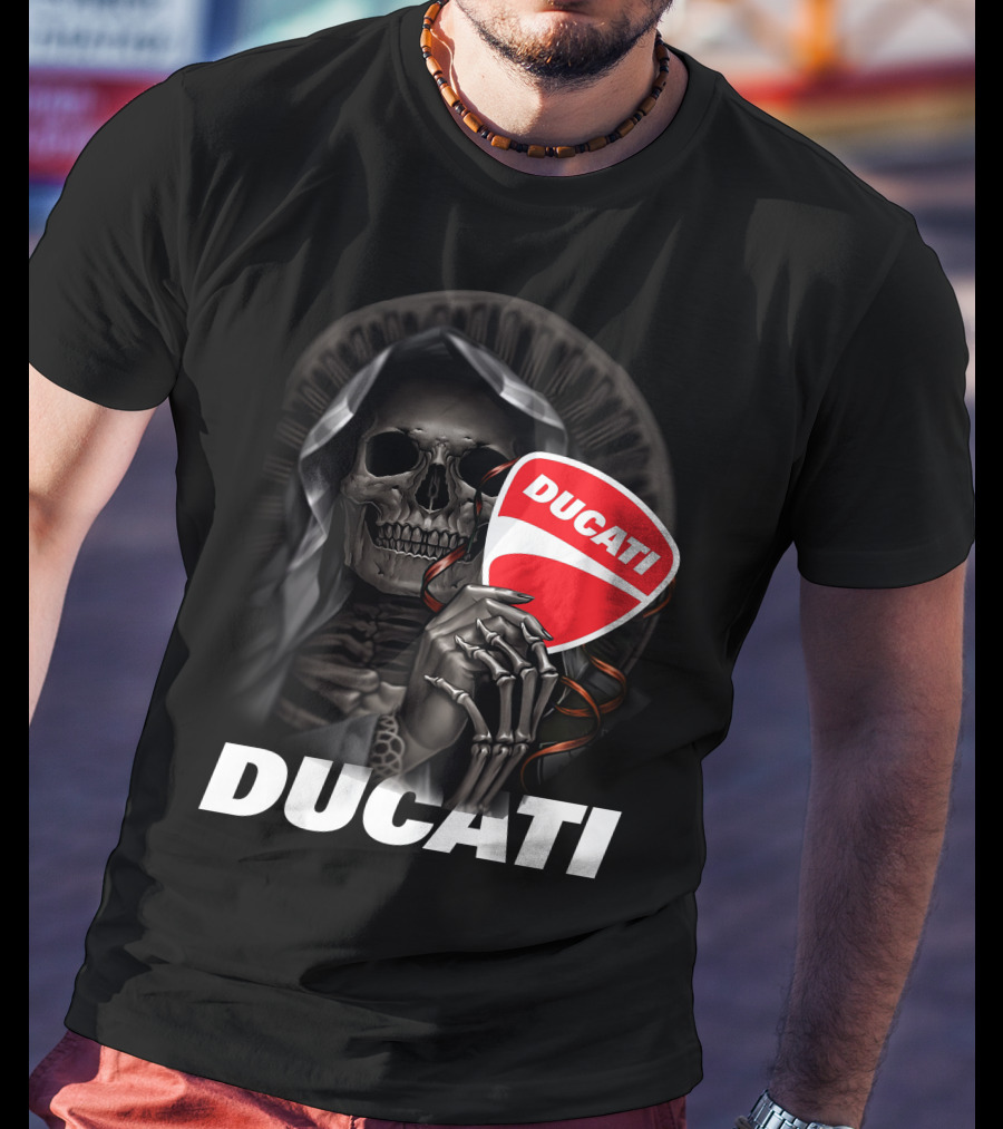 Ducati Skeleton Holding Logo T-Shirt