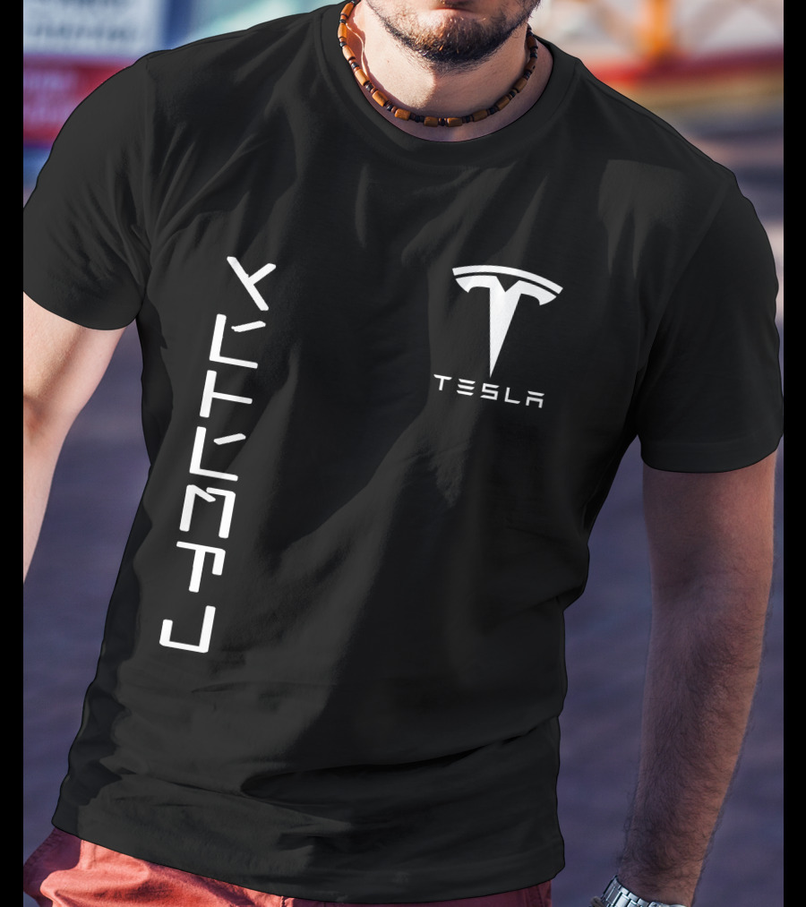 Tesla Cyb10 Futuristic Typography T-Shirt