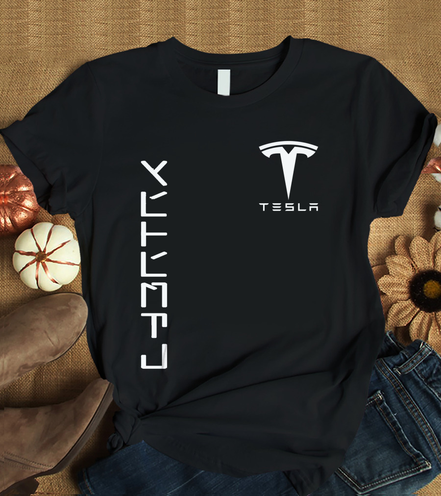 Tesla Cyb10 Futuristic Typography T-Shirt