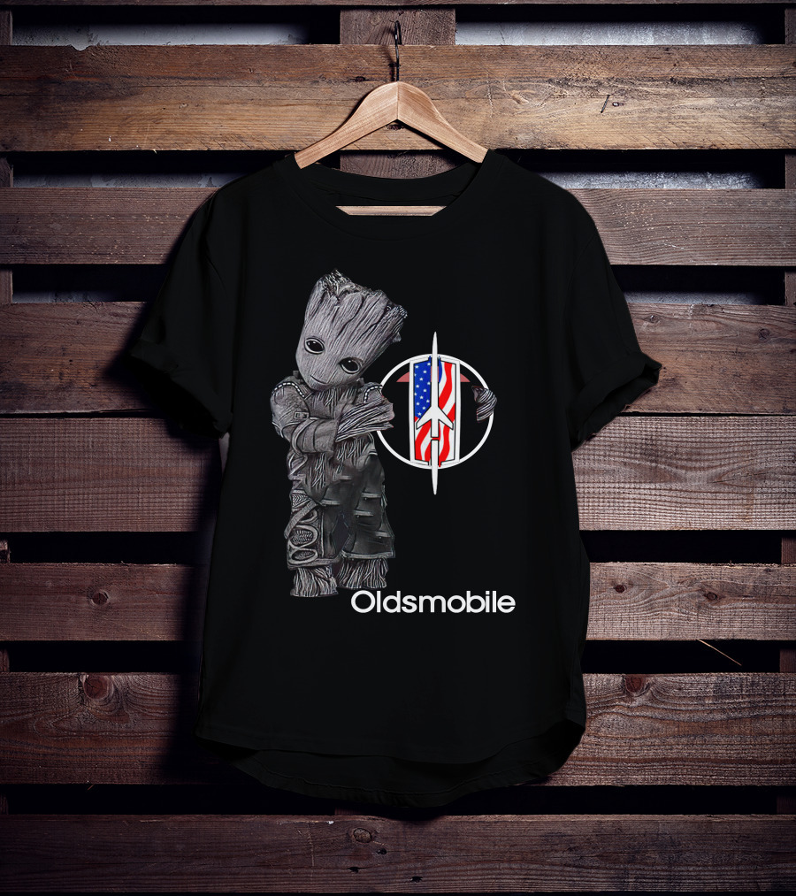 Oldsmobile Groot With Rocket Emblem And American Flag T-Shirt