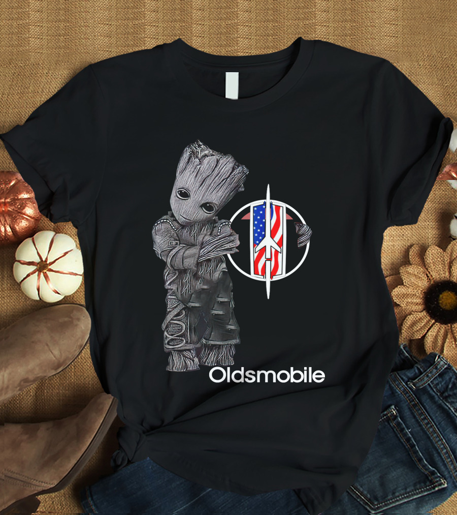 Oldsmobile Groot With Rocket Emblem And American Flag T-Shirt