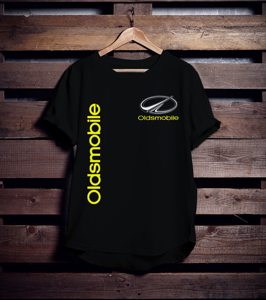 Oldsmobile Vertical Yellow Text And Classic T-Shirt