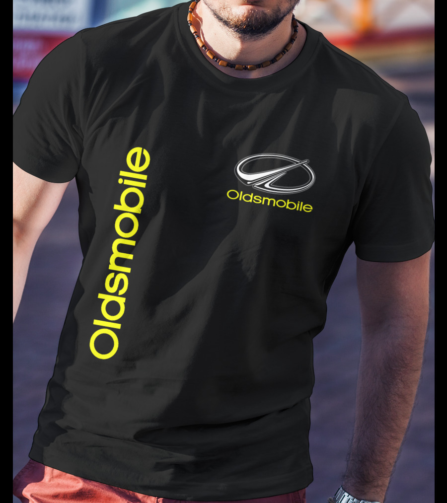 Oldsmobile Vertical Yellow Text And Classic T-Shirt