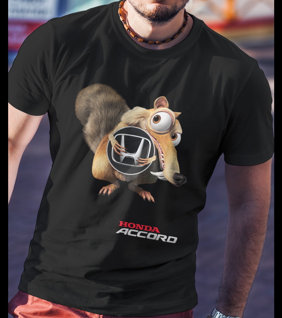 Honda Accord Ice Age Character Holding T-Shirt
