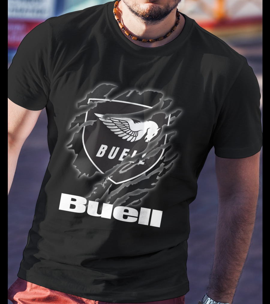 Buell Winged Horse Logo Claw Marks T-Shirt