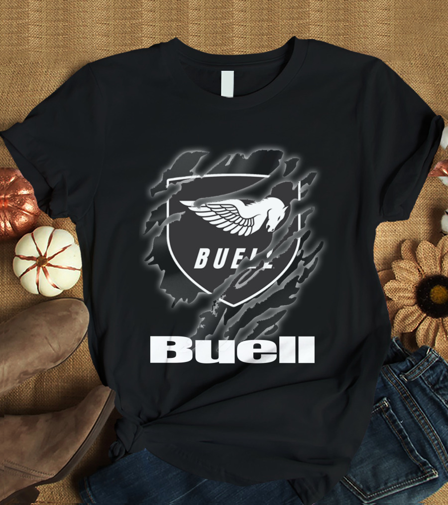 Buell Winged Horse Logo Claw Marks T-Shirt