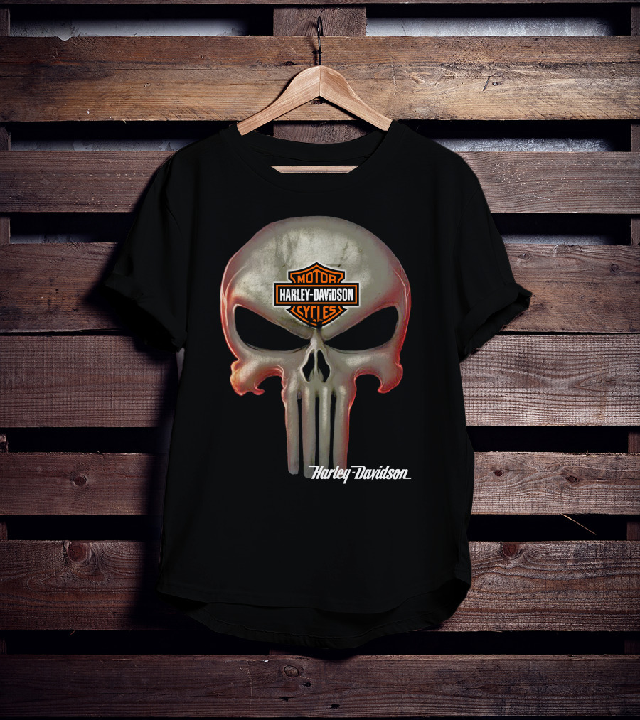 Harley Davidson Motor Cycles Skull T-Shirt