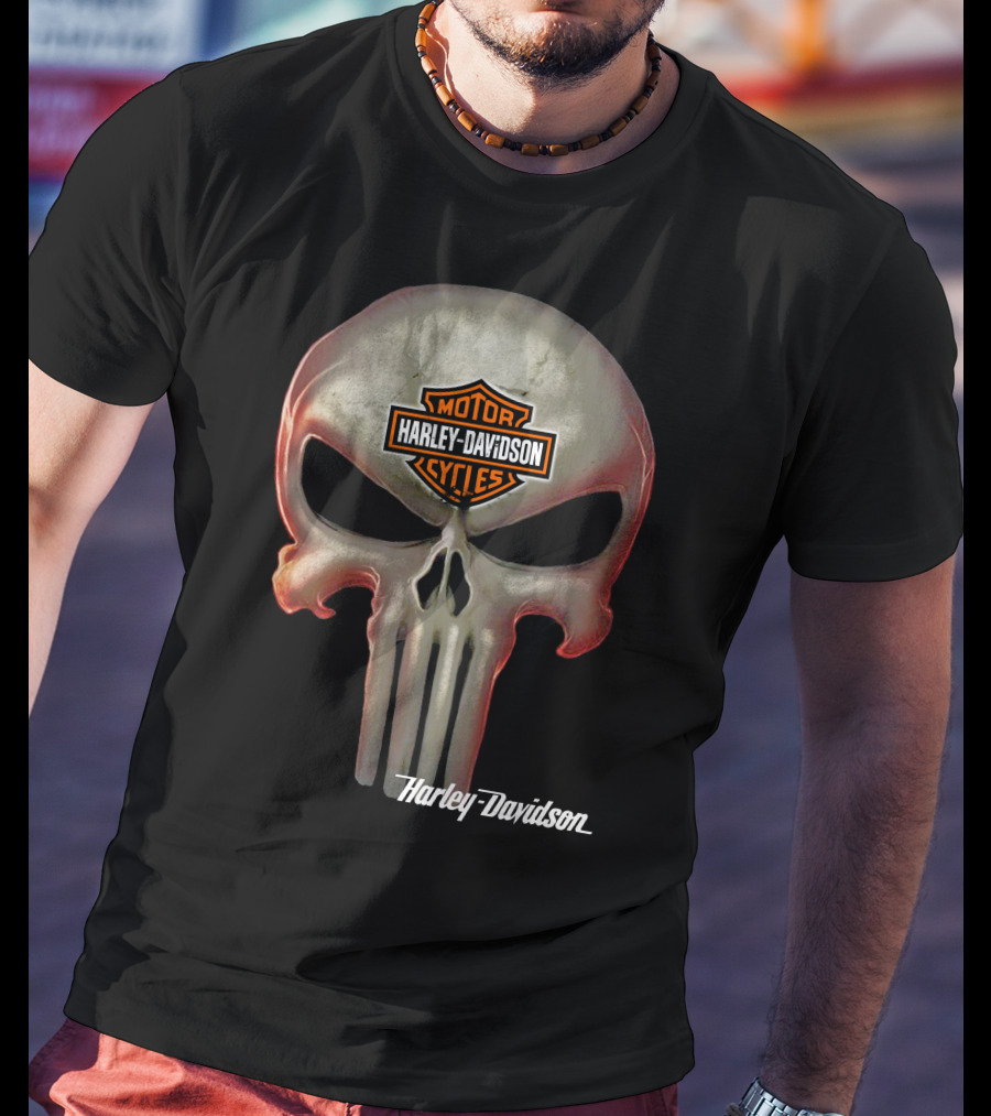 Harley Davidson Motor Cycles Skull T-Shirt