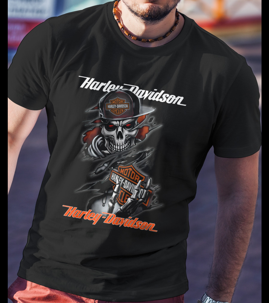 Harley Davidson Motorcycles Skeleton T-Shirt