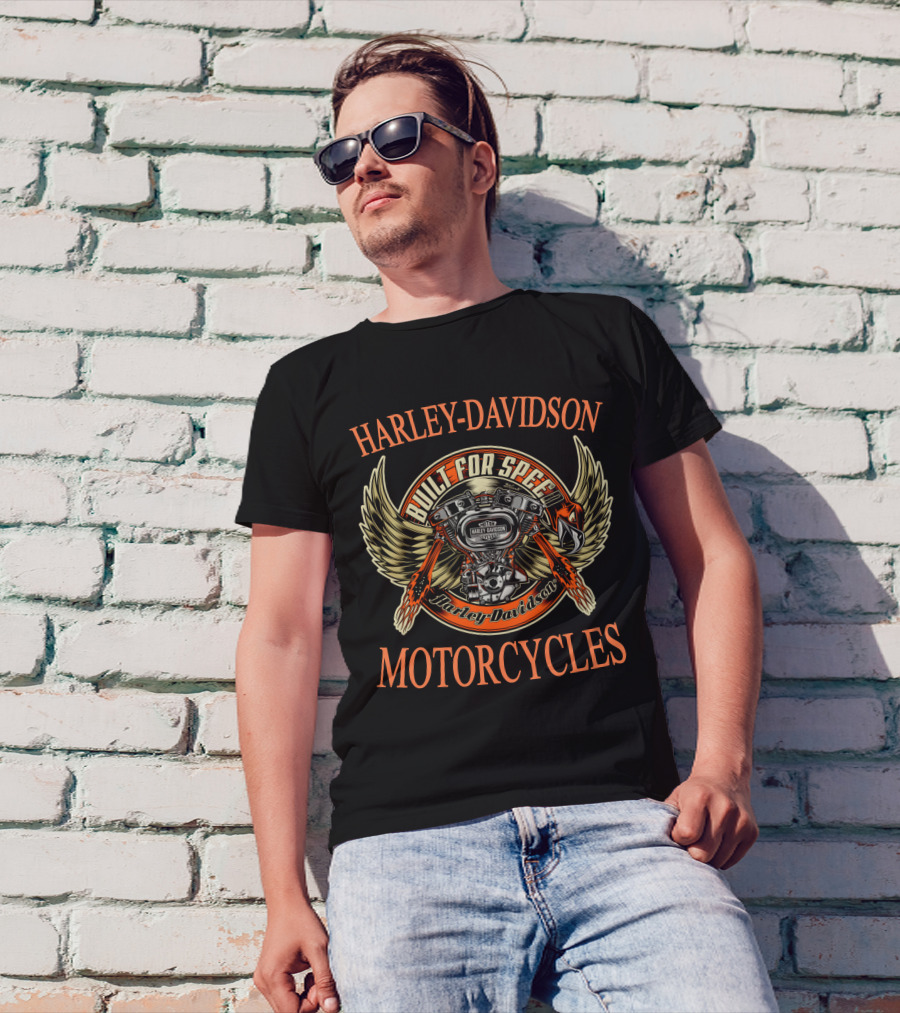 Harley Davidson Built For Speed Motorcycles T-Shirt