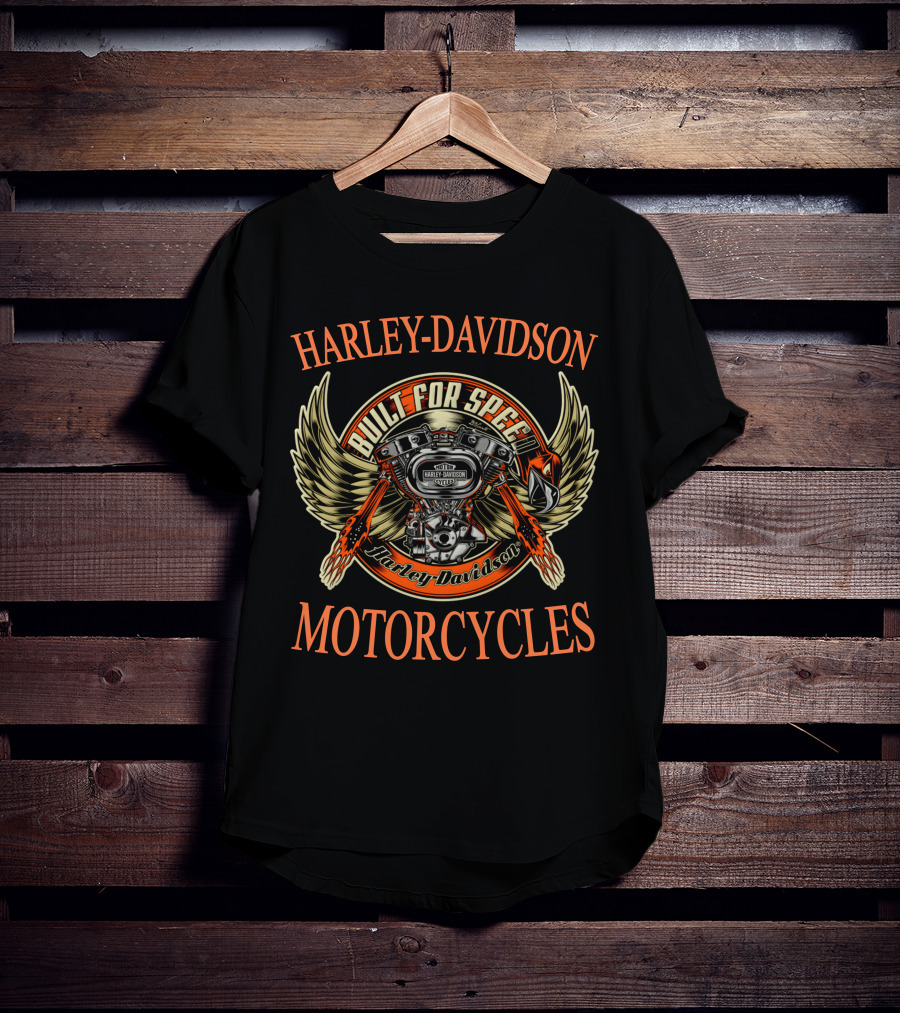Harley Davidson Built For Speed Motorcycles T-Shirt