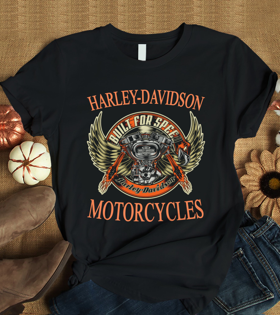 Harley Davidson Built For Speed Motorcycles T-Shirt