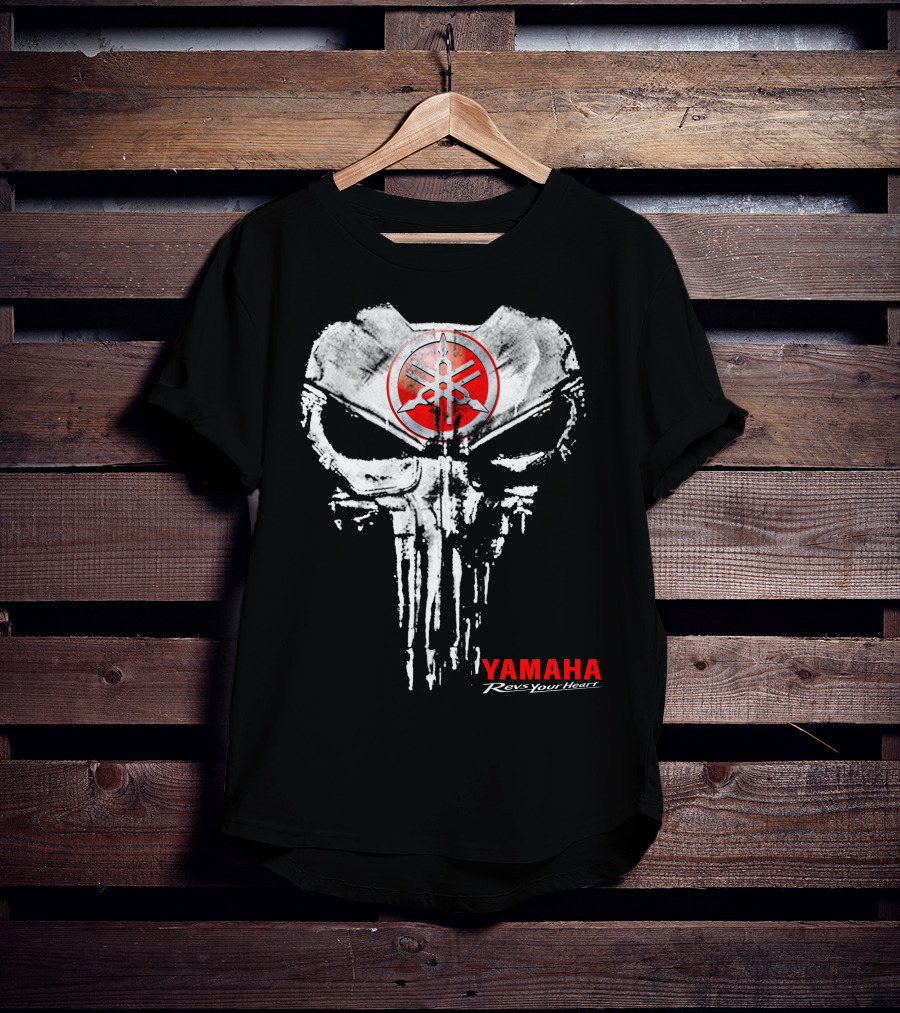 Yamaha Revs Your Heart Skull T-Shirt