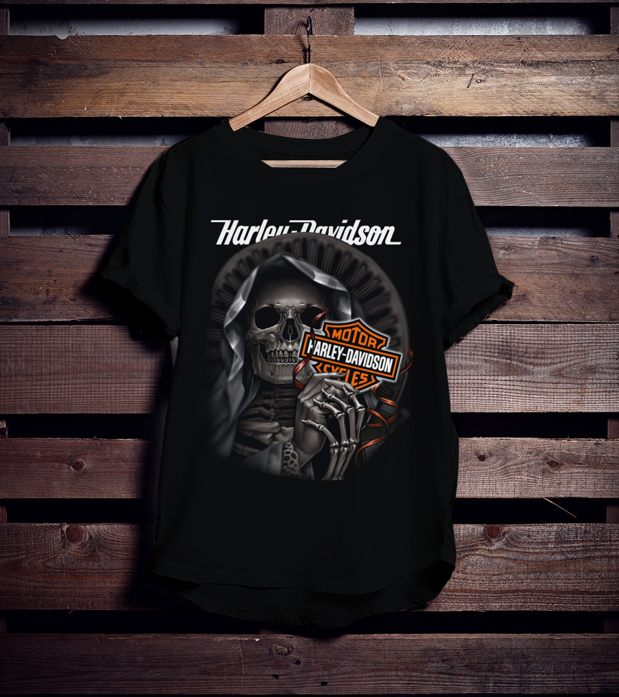 Harley Davidson Grim Reaper Skull Holding T-Shirt