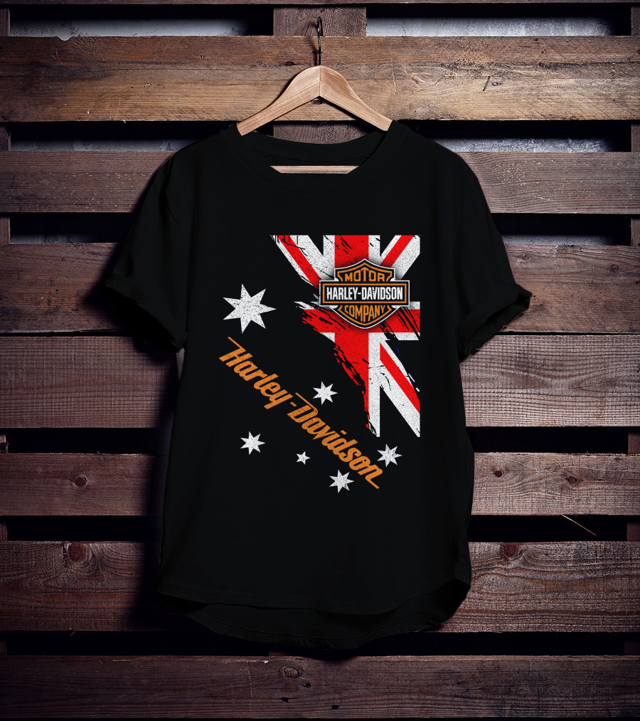 Harley Davidson Motor Company Australia Union Jack Stars T-Shirt