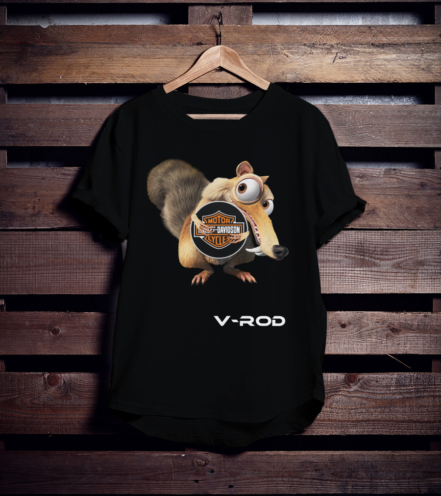V-Rod Harley Davidson Scrat Ice Age Crossover T-Shirt