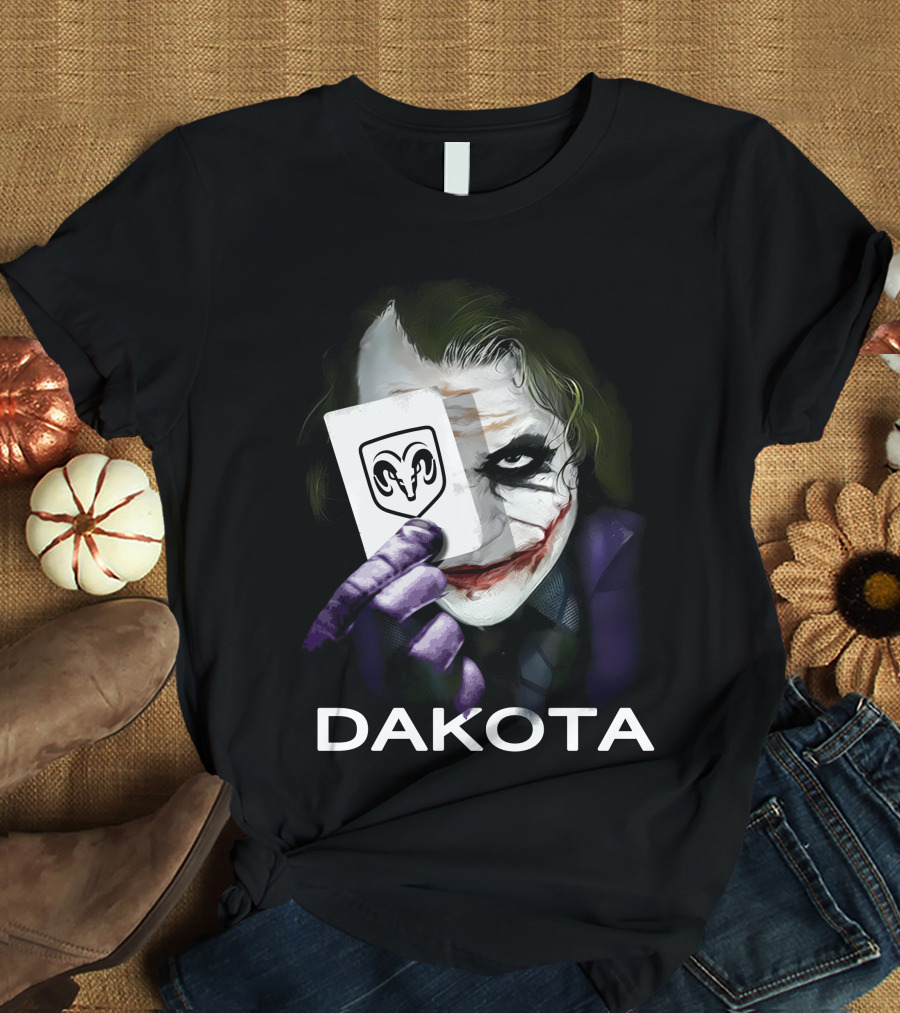 Joker Holding Ram Card Dakota T-Shirt