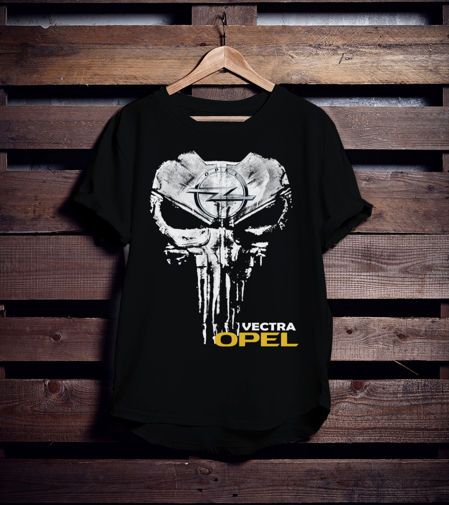 Opel Vectra Logo With Skull Motif T-Shirt