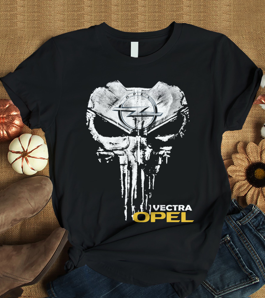 Opel Vectra Logo With Skull Motif T-Shirt