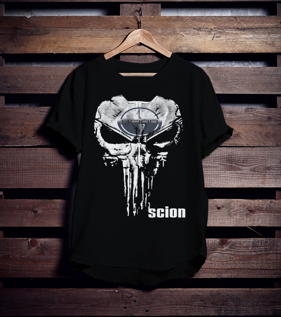 Scion Logo With Punisher Skull T-Shirt