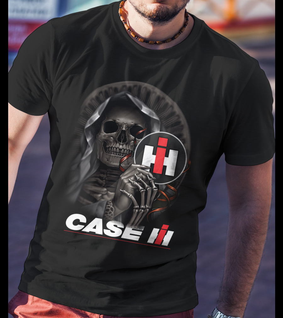 Case Ih Grim Reaper Skeleton Holding T-Shirt