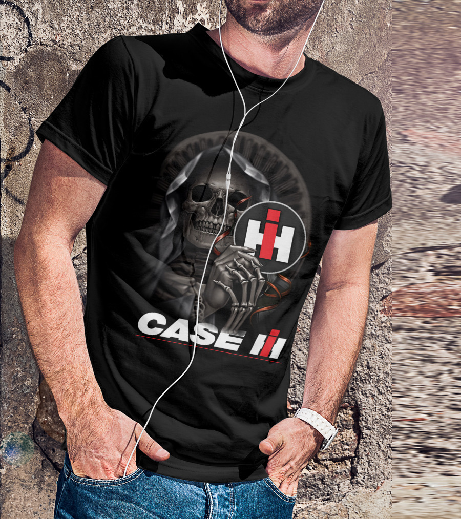 Case Ih Grim Reaper Skeleton Holding T-Shirt