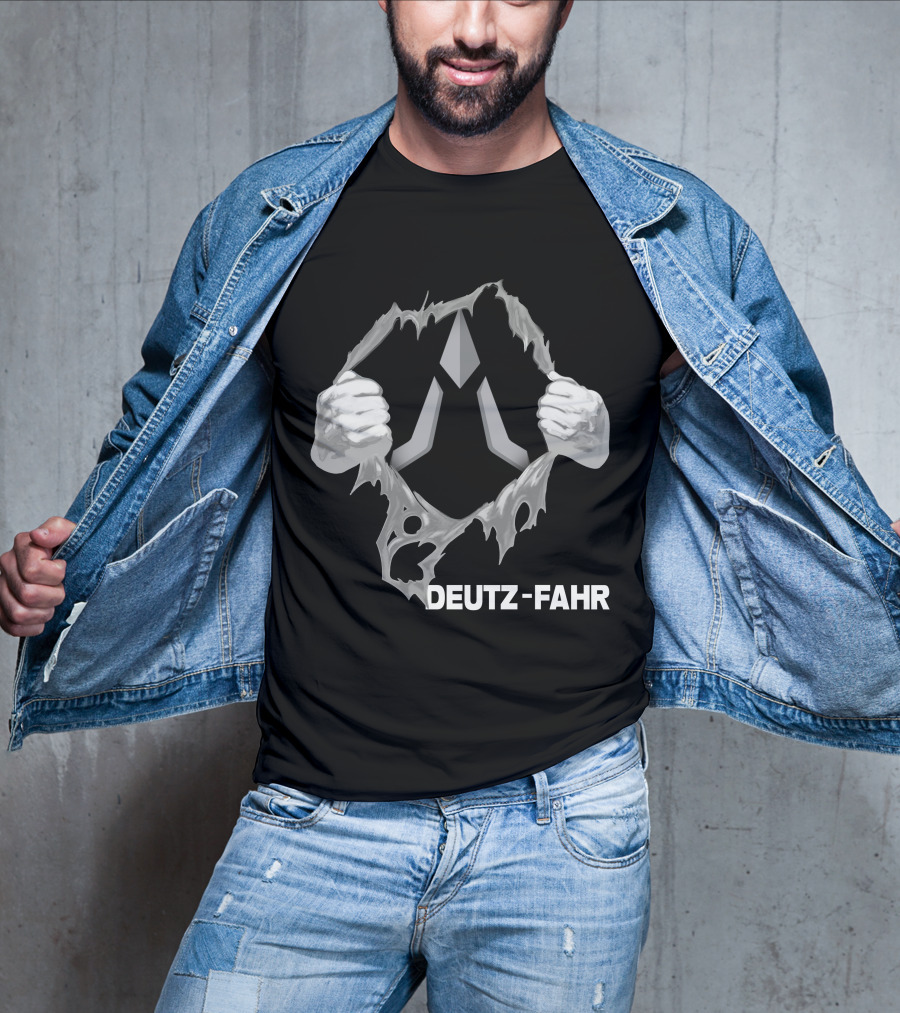 Deutz-Fahr Logo Behind Ripped Effect T-Shirt