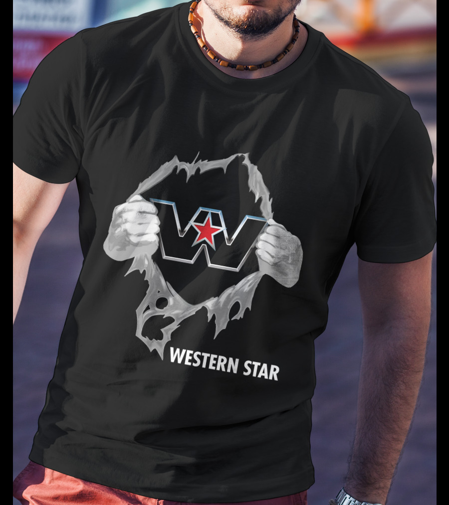 Western Star W Logo With Red Star And Hands T-Shirt