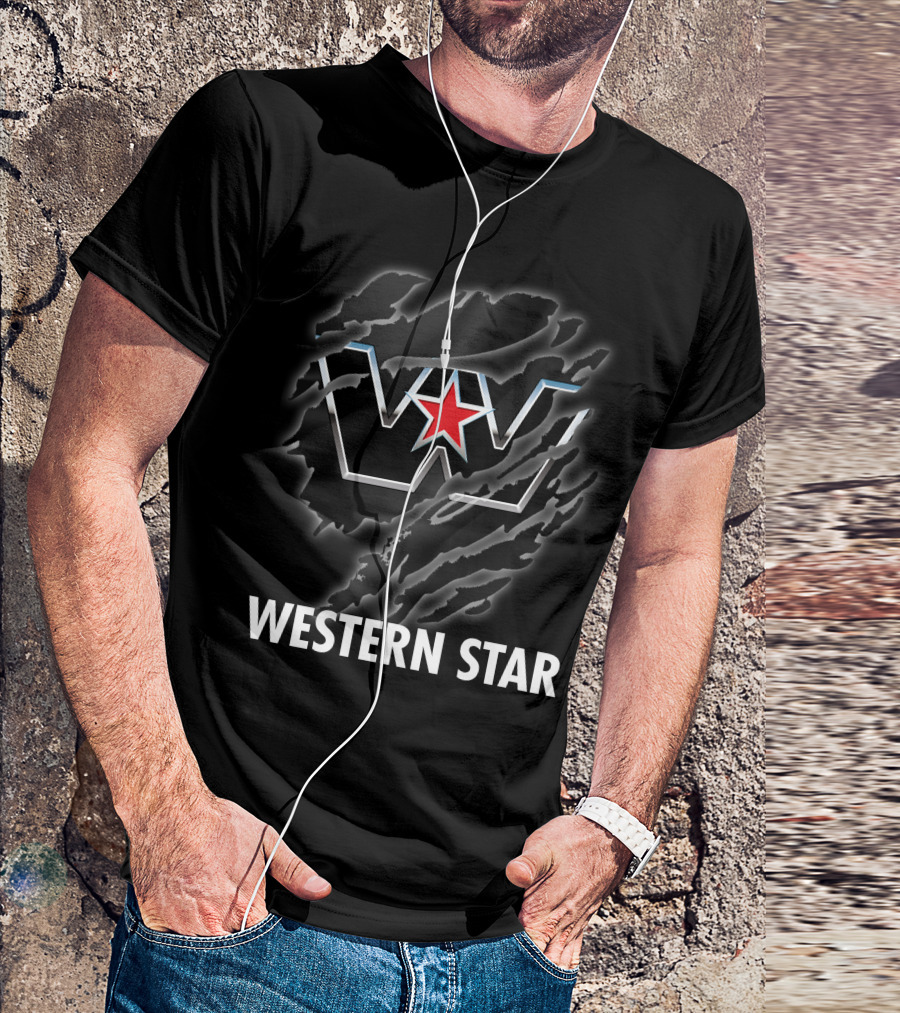 Western Star W Logo Red Star Claw Marks T-Shirt