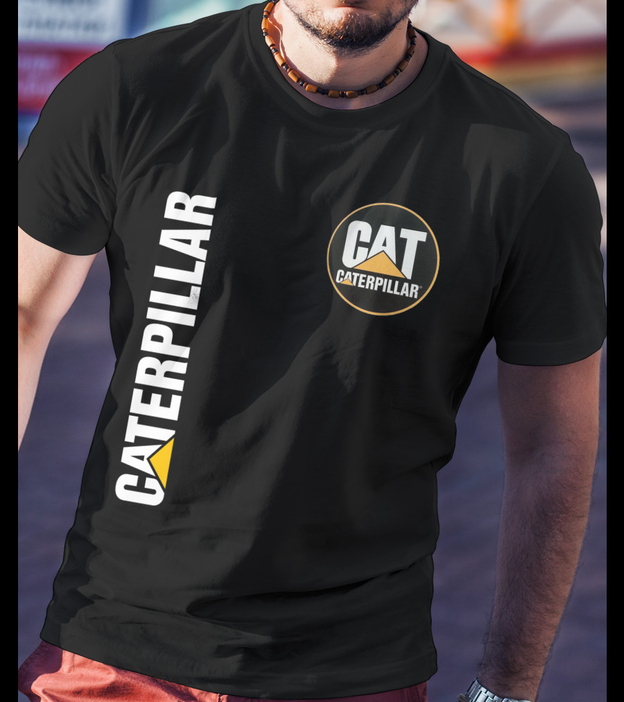 Caterpillar Cat Logo With Triangle T-Shirt