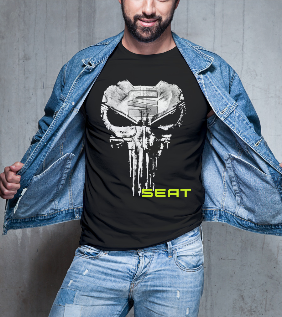 Seat Skull Logo Punisher Style T-Shirt