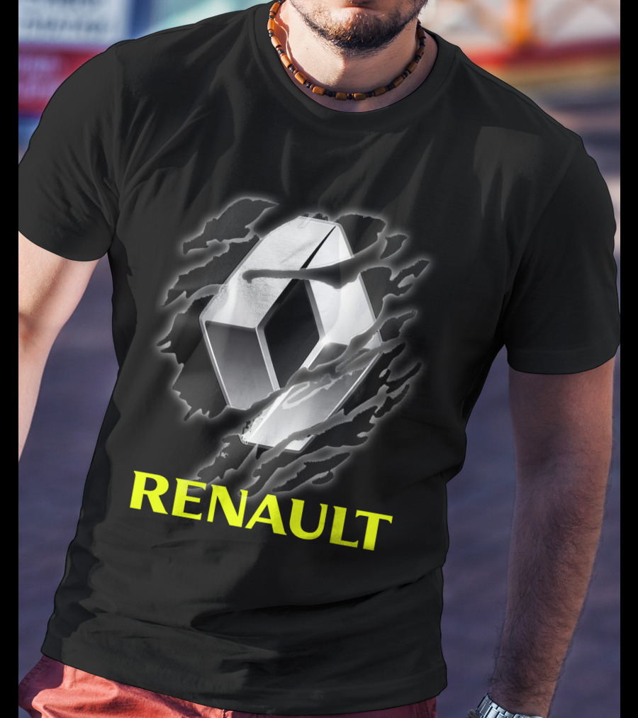 Renault Logo In Dynamic Claw Effect With Dark T-Shirt