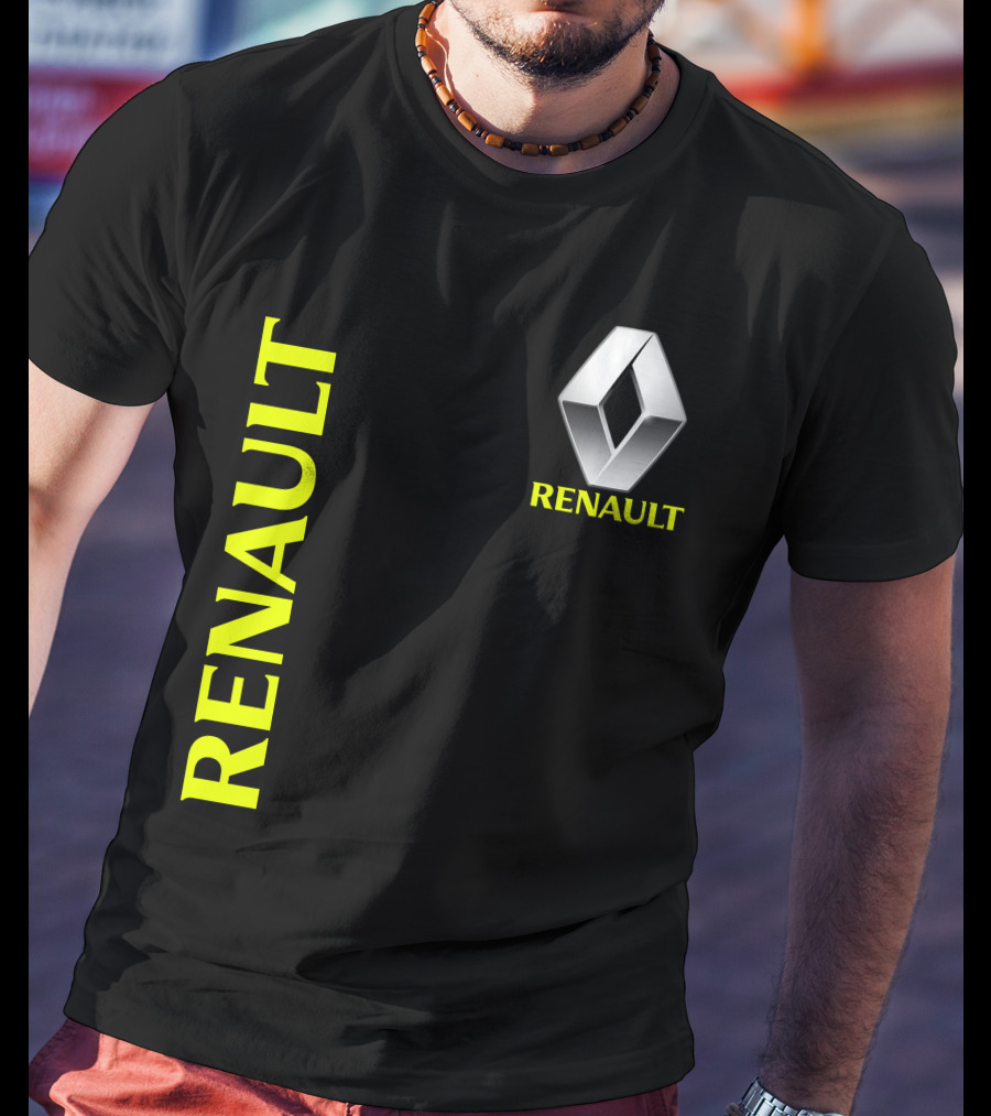 Renault Silver Diamond Logo Black T-Shirt
