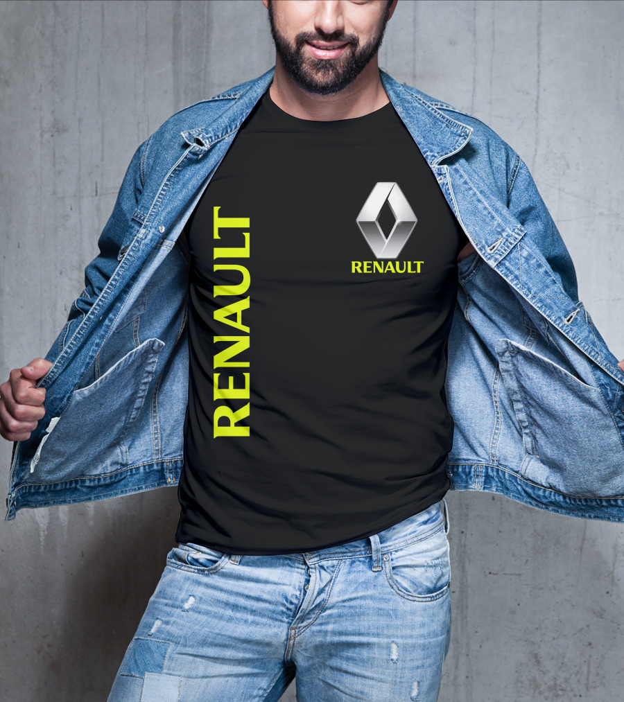Renault Silver Diamond Logo Black T-Shirt