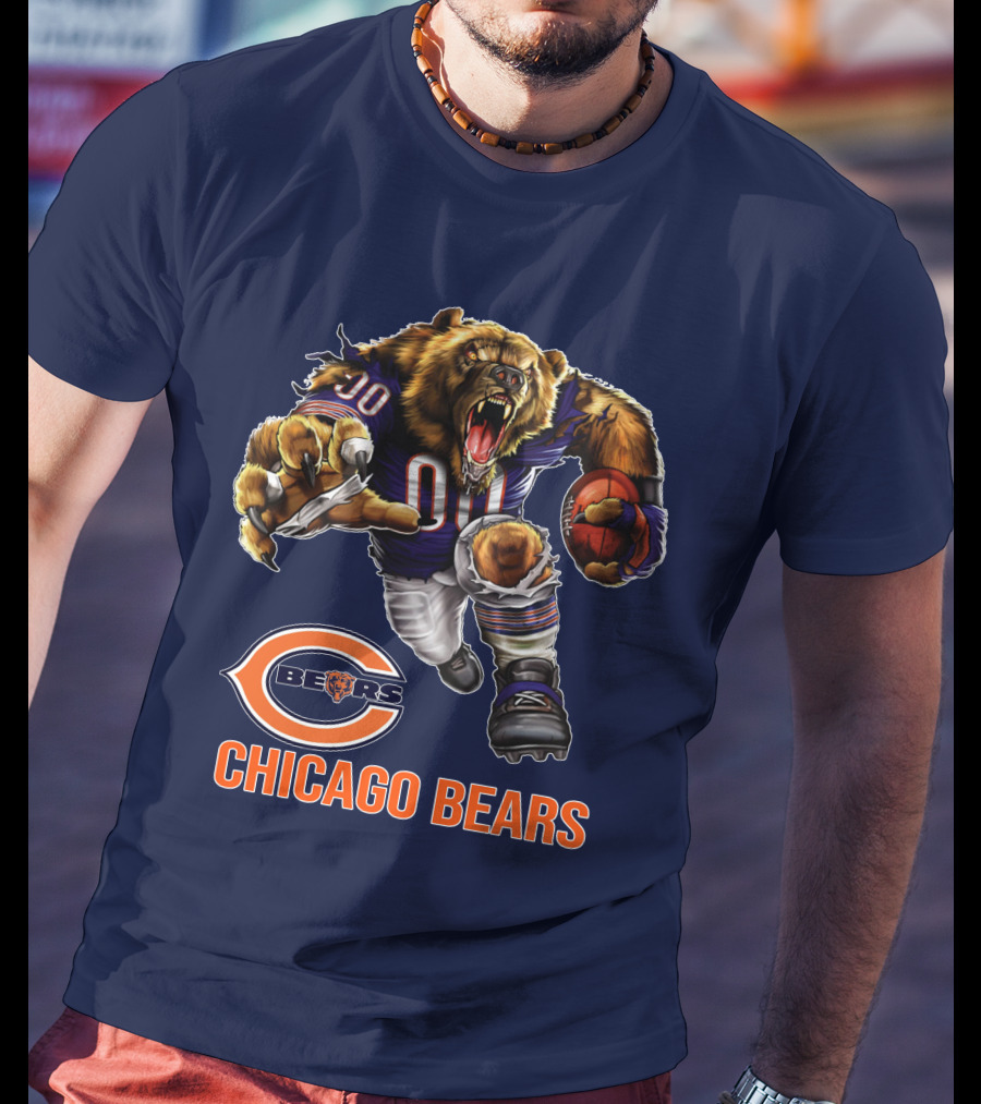 Chicago Bears 00 Roaring Football Beast T-Shirt