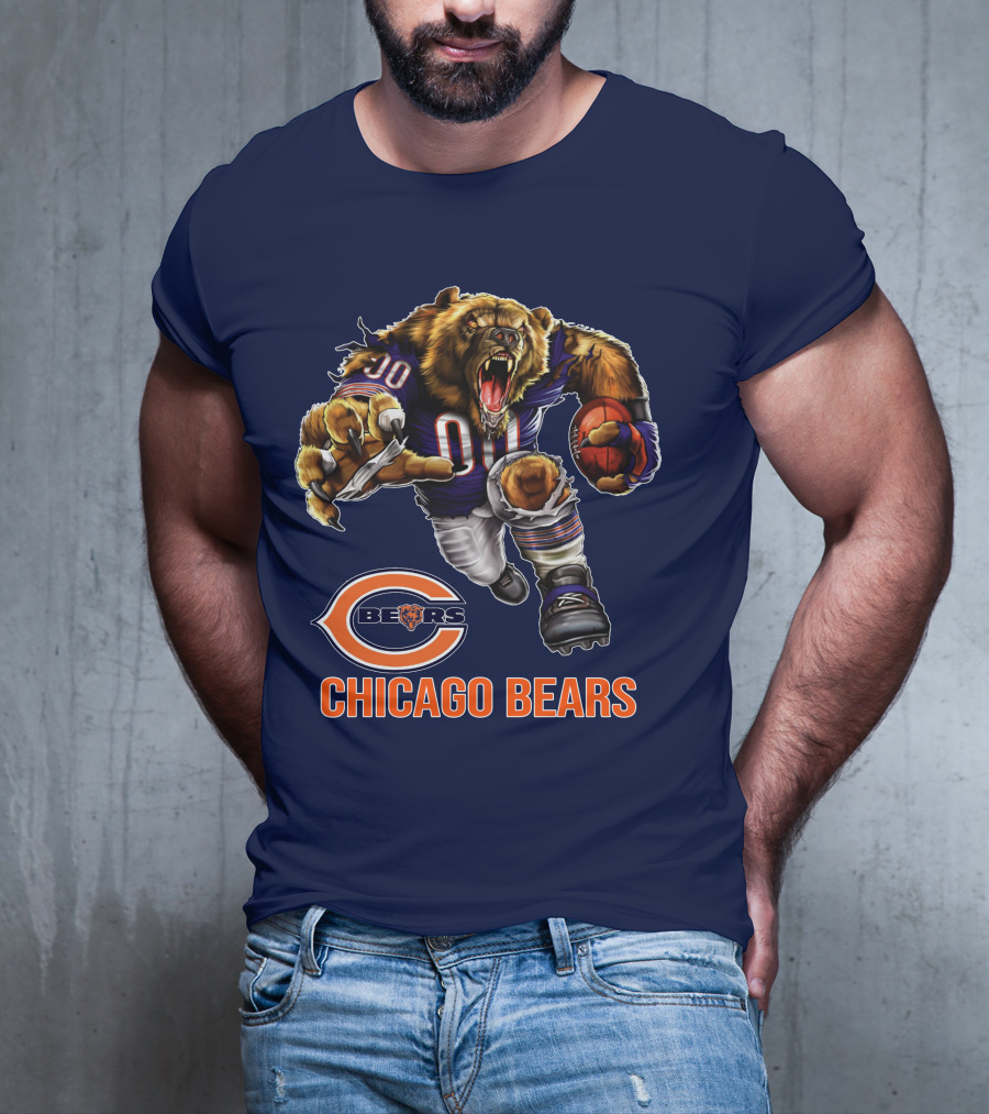 Chicago Bears 00 Roaring Football Beast T-Shirt