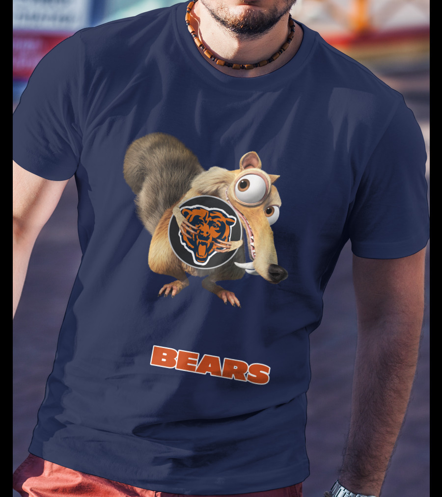 Bears 03 Chicago Football Scrat Character Crossover T-Shirt