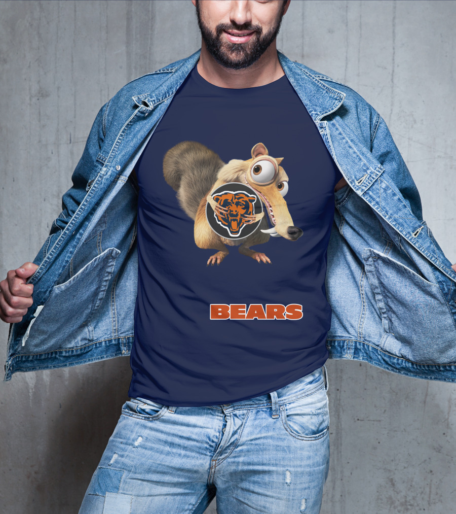 Bears 03 Chicago Football Scrat Character Crossover T-Shirt