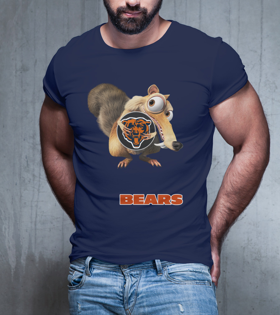 Bears 03 Chicago Football Scrat Character Crossover T-Shirt