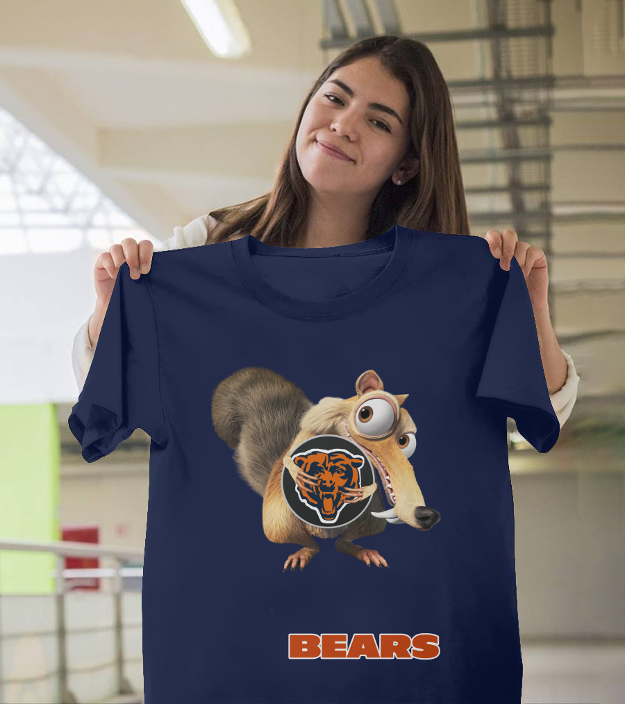Bears 03 Chicago Football Scrat Character Crossover T-Shirt