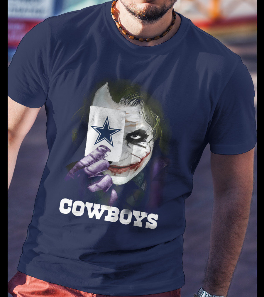 Cowboys Joker Face Playing Card Star Symbol T-Shirt