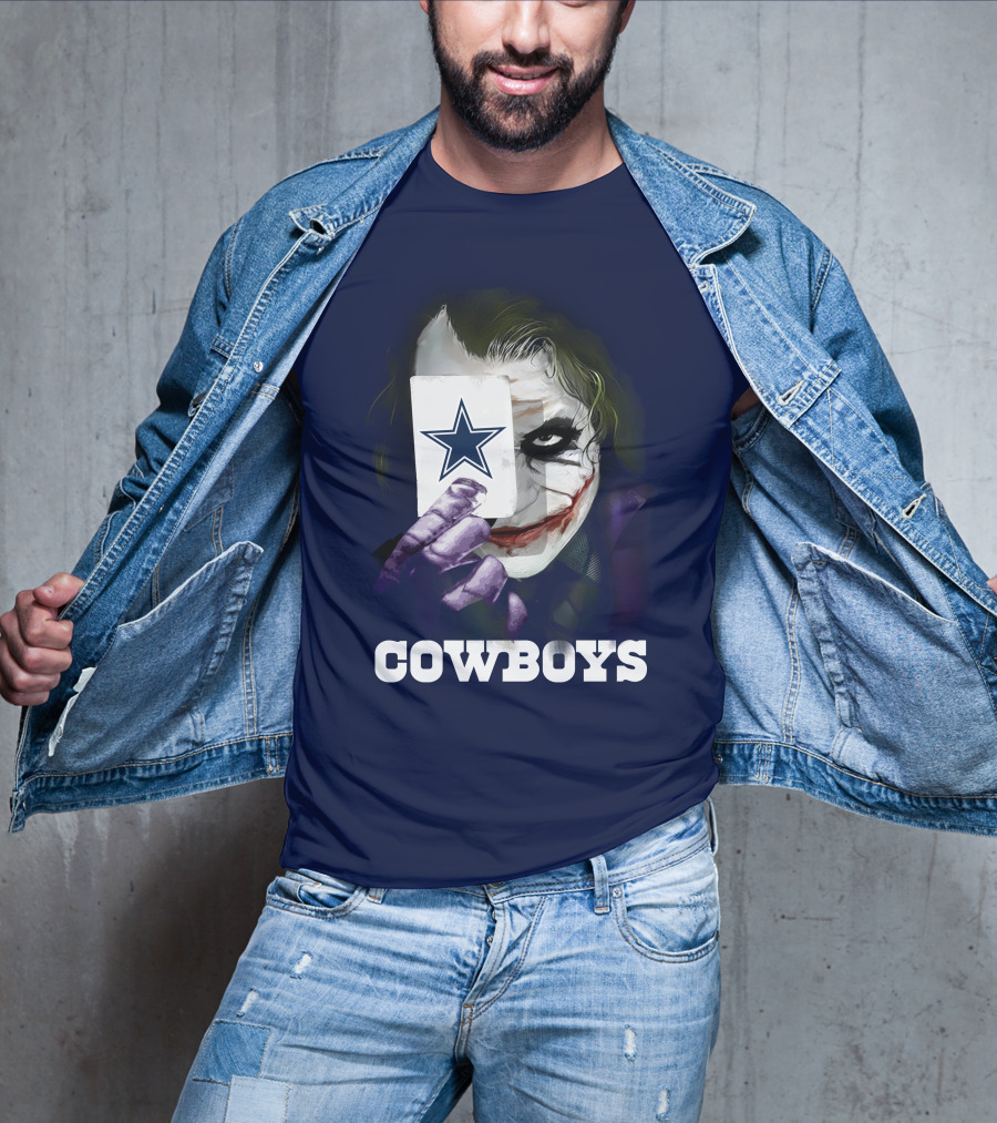 Cowboys Joker Face Playing Card Star Symbol T-Shirt
