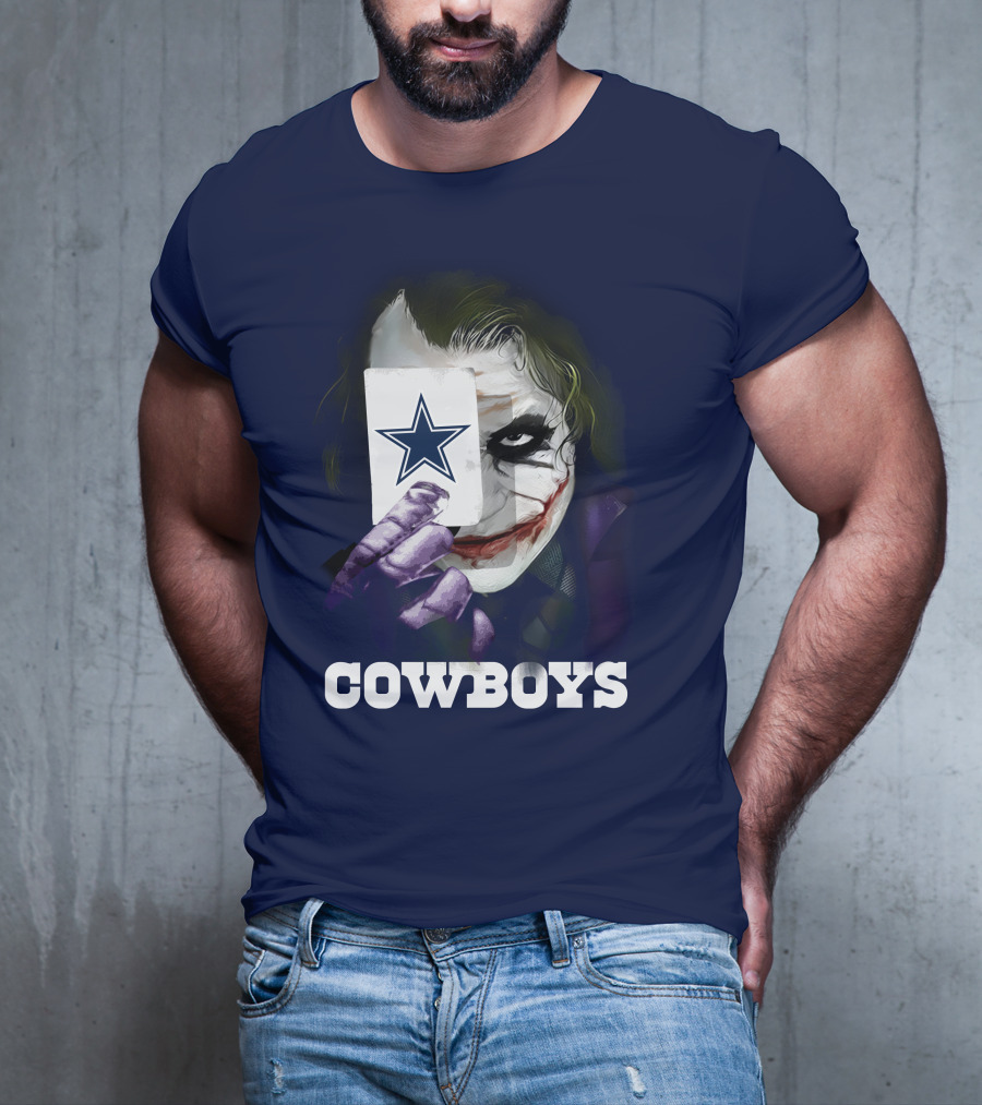 Cowboys Joker Face Playing Card Star Symbol T-Shirt