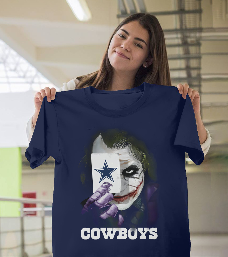 Cowboys Joker Face Playing Card Star Symbol T-Shirt